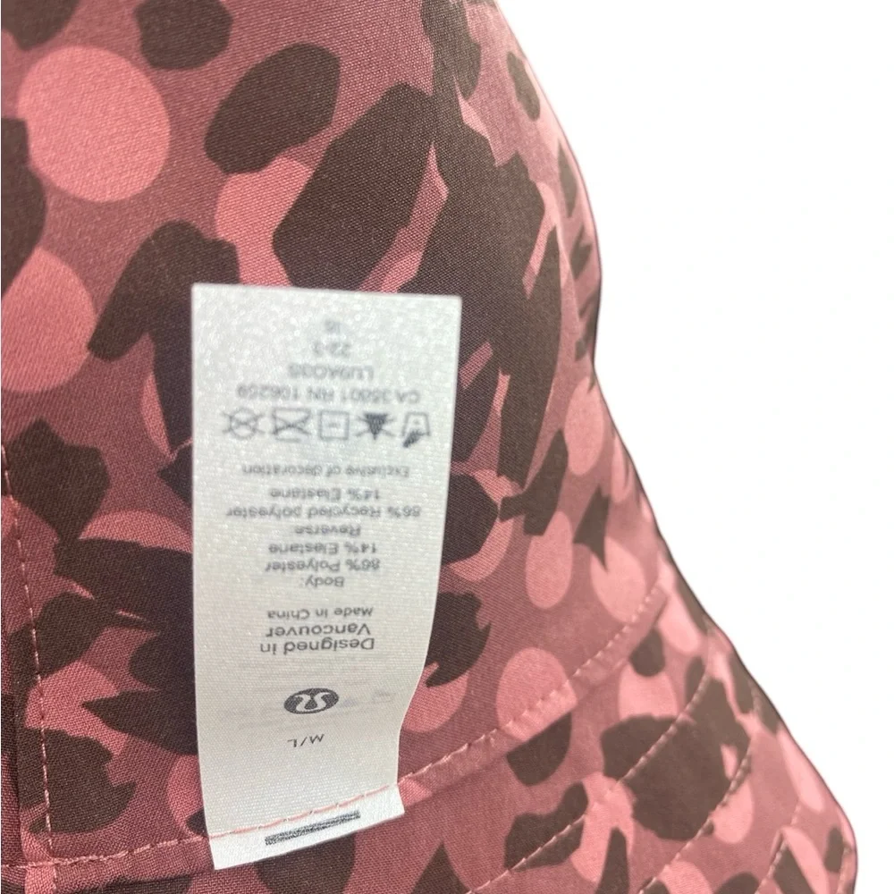 Lululemon Both Ways Reversible Bucket Hat Brier Pink Rose Leopard Size M/L
